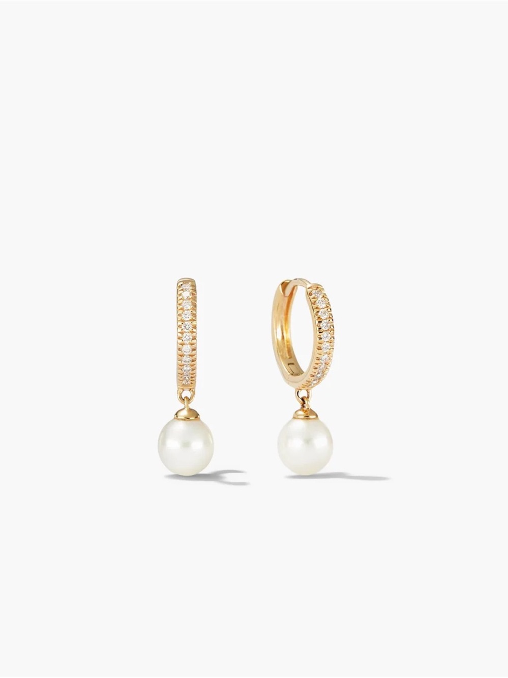 Pavé Diamond Pearl Huggies